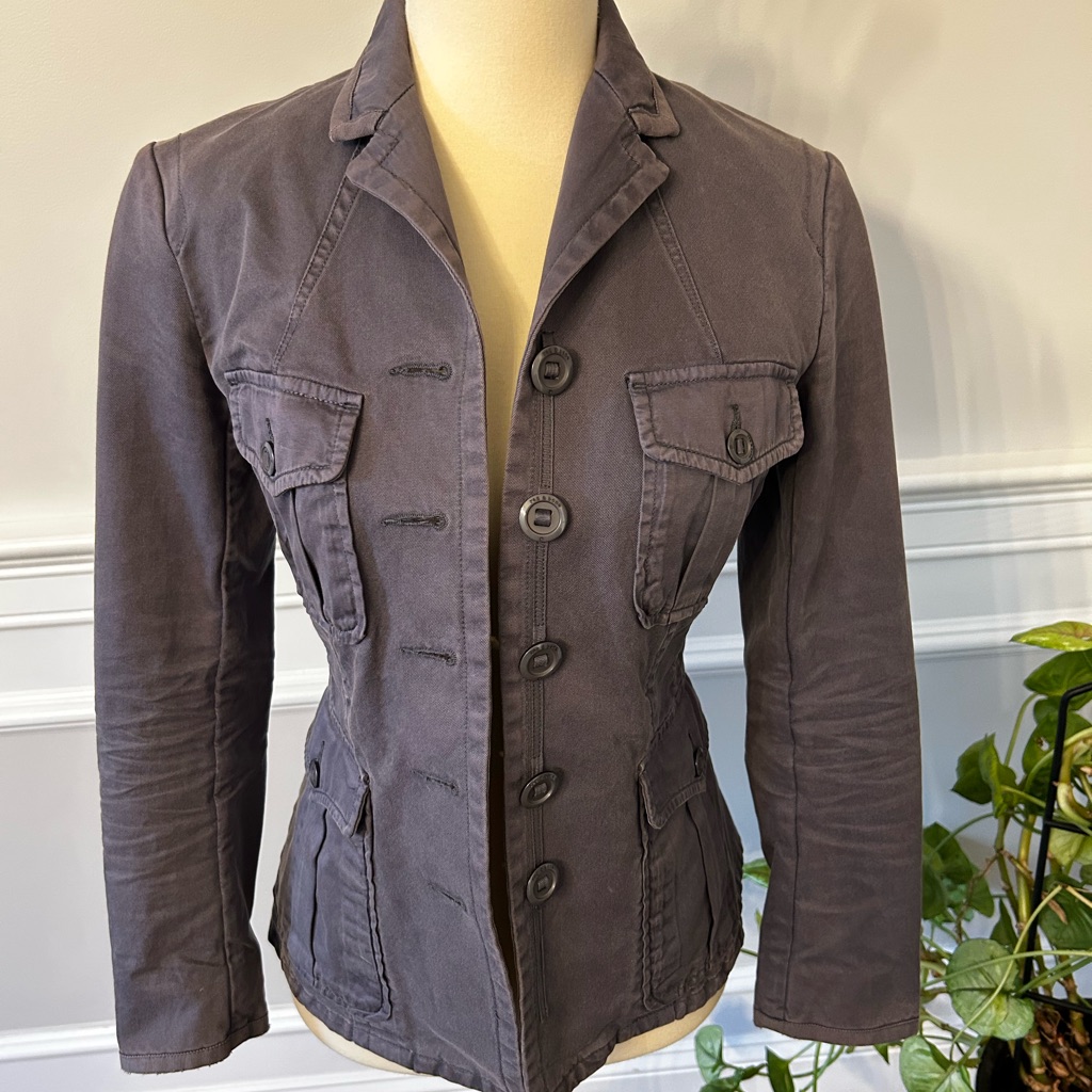 Rag & Bone Cotton Military Jacket In Slate Gray